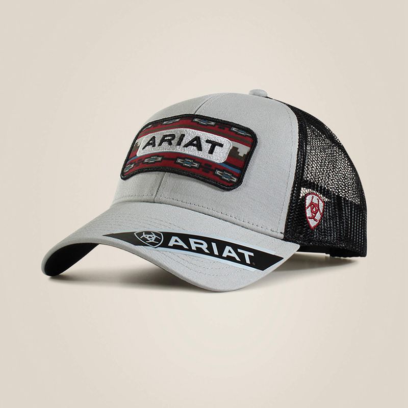 Gray Ariat Logo Patch Cap Gry/Multi | 20ESXUHCG