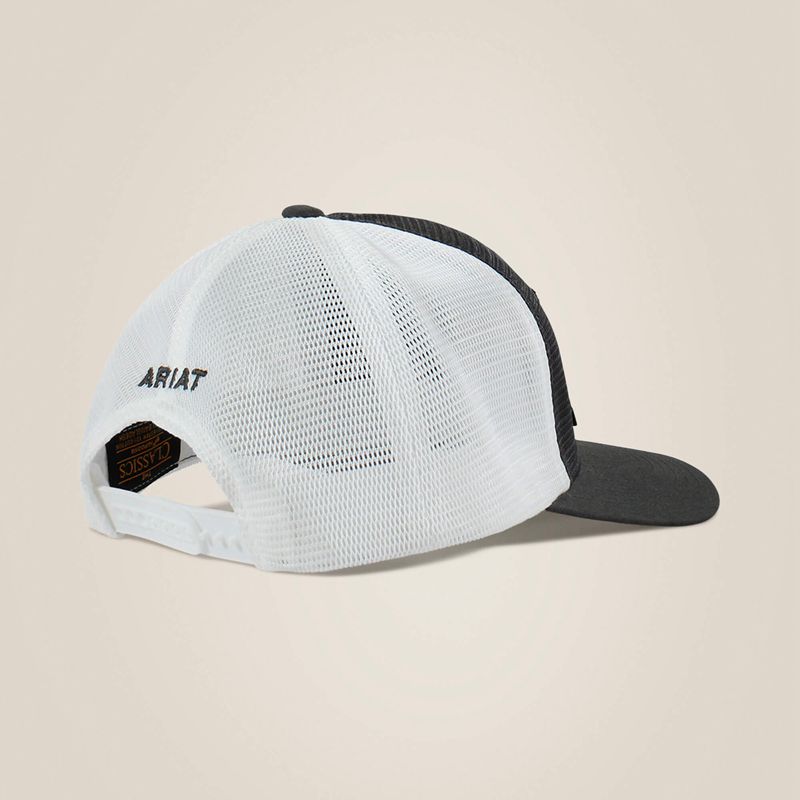 Gray Ariat Shield Flag Mesh Cap | 42AFBXESG