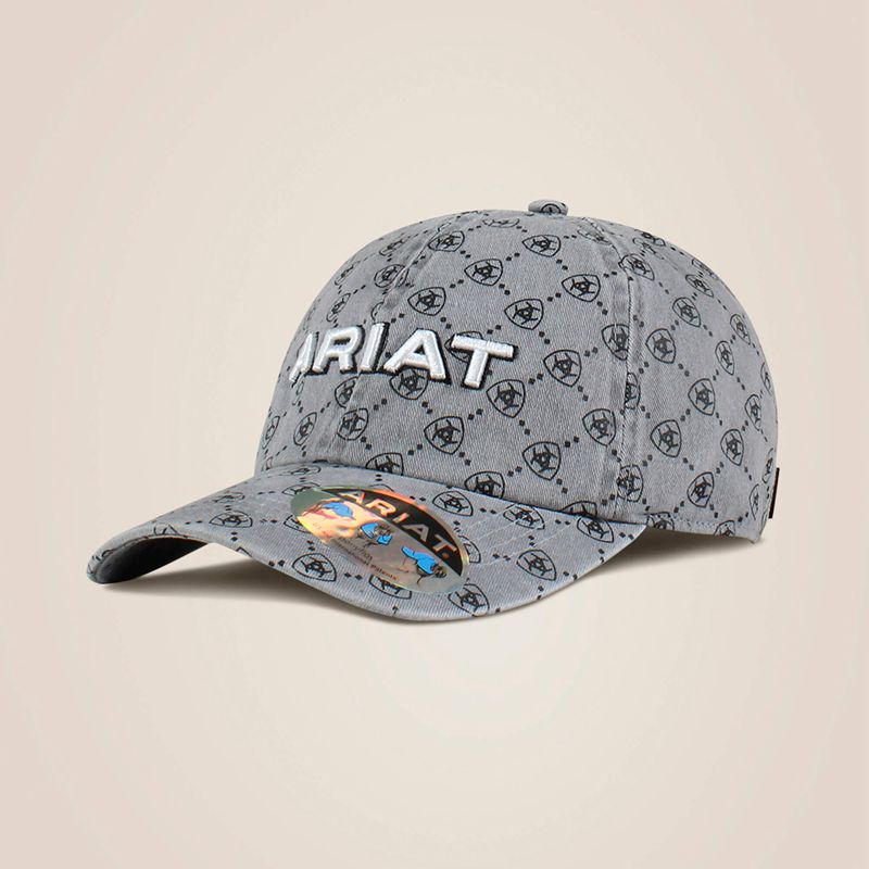 Gray Ariat Shield Logo Print Cap | 28XEDQKFG