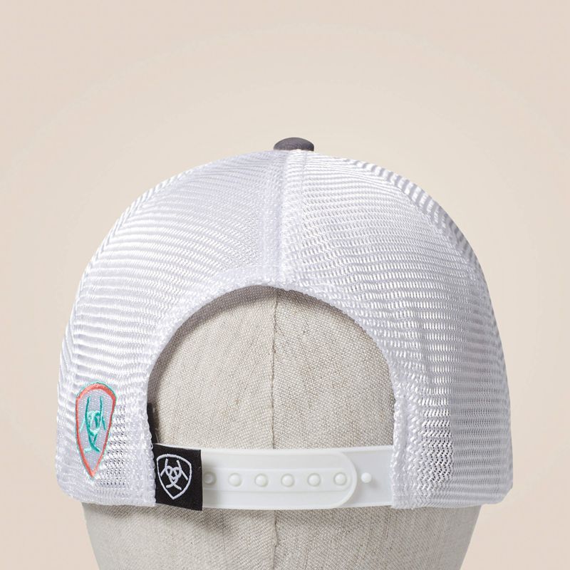 Grey Ariat Aztec Logo Snapback Cap | 75LTZIUOY