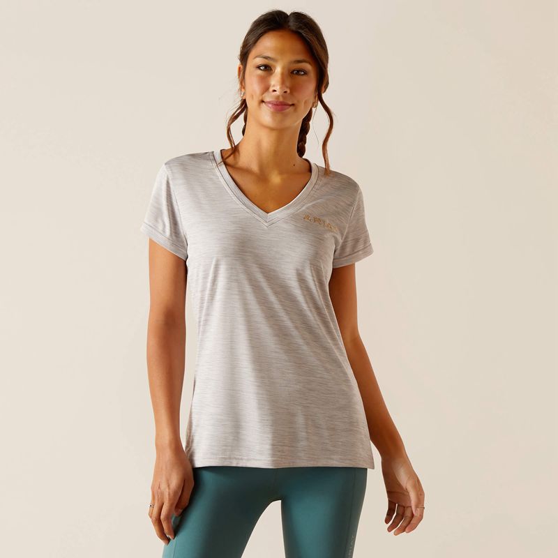 Grey Ariat Laguna Logo Top | 26FMHKPEI