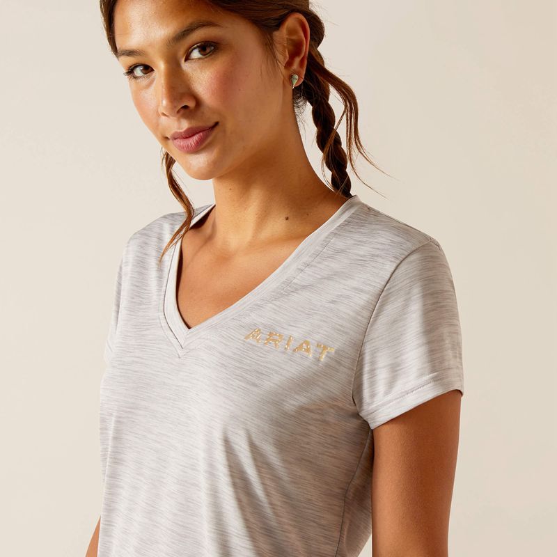 Grey Ariat Laguna Logo Top | 26FMHKPEI