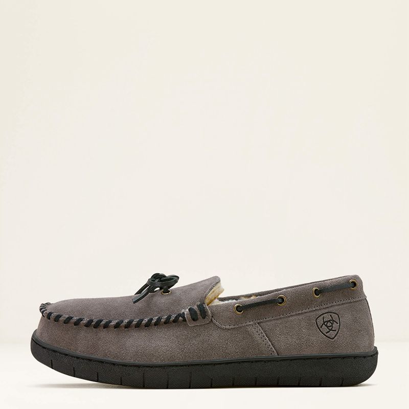 Grey Ariat Moccasin Slipper | 12AEZHIDC