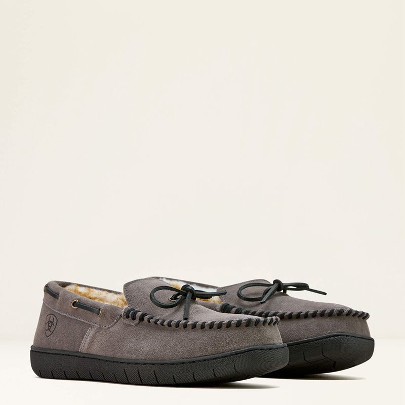 Grey Ariat Moccasin Slipper | 12AEZHIDC