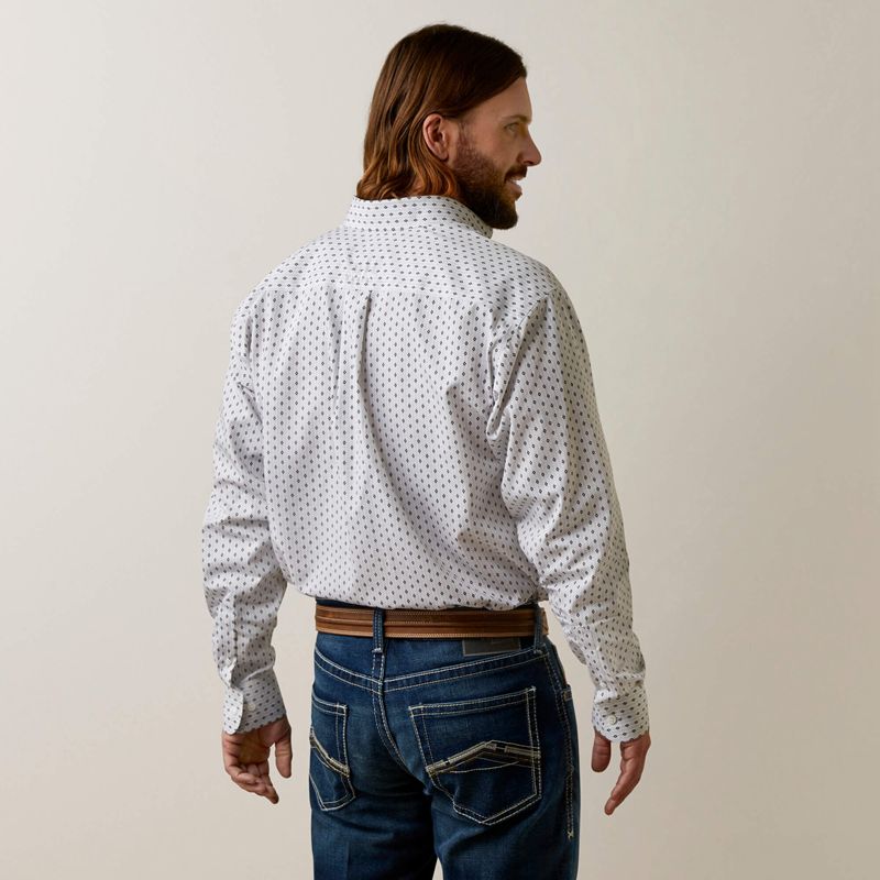 Grey Ariat Wrinkle Free Coleman Classic Fit Shirt | 29NEJCFHW