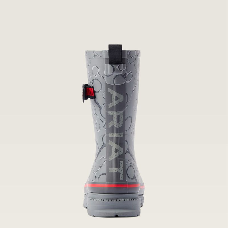 Grey Bit Print Ariat Kelmarsh Mid Rubber Boot | 19TFIVUWJ