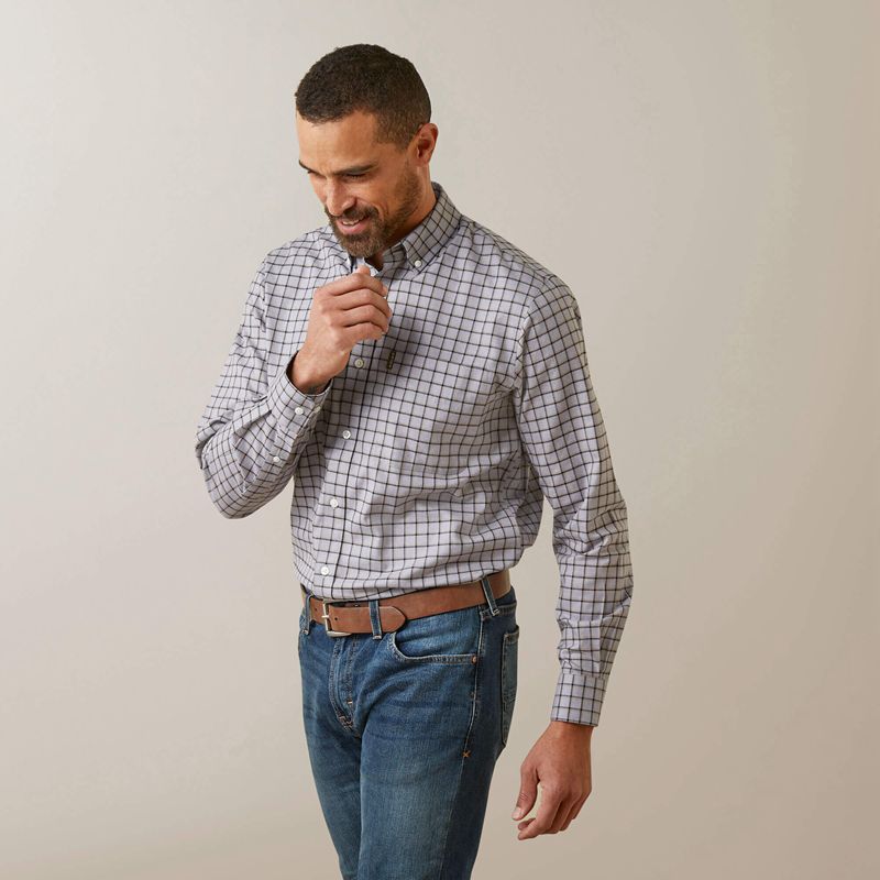 Grey Check Ariat Clement Shirt | 16FQVZHNE