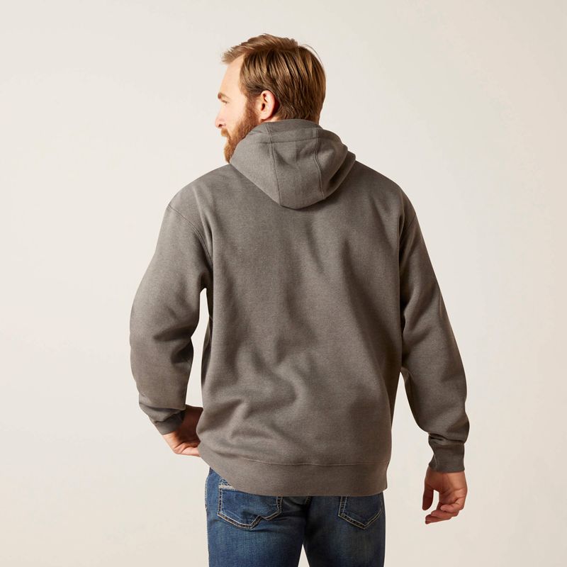 Grey Heather Ariat Logo Hoodie | 10IEUGBYZ