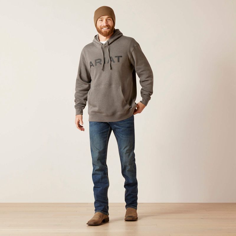 Grey Heather Ariat Logo Hoodie | 10IEUGBYZ