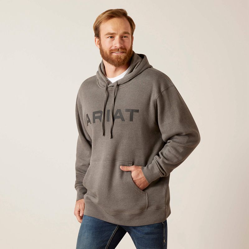 Grey Heather Ariat Logo Hoodie | 10IEUGBYZ