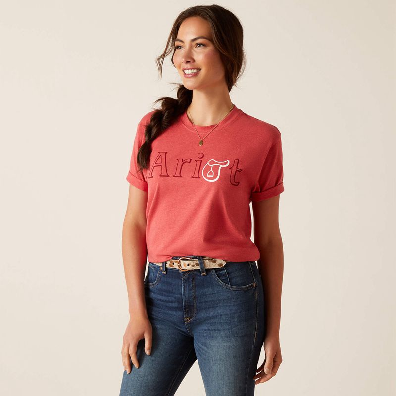 Heather Baked Apple Ariat Bf T-Shirt | 69ICAXWQL