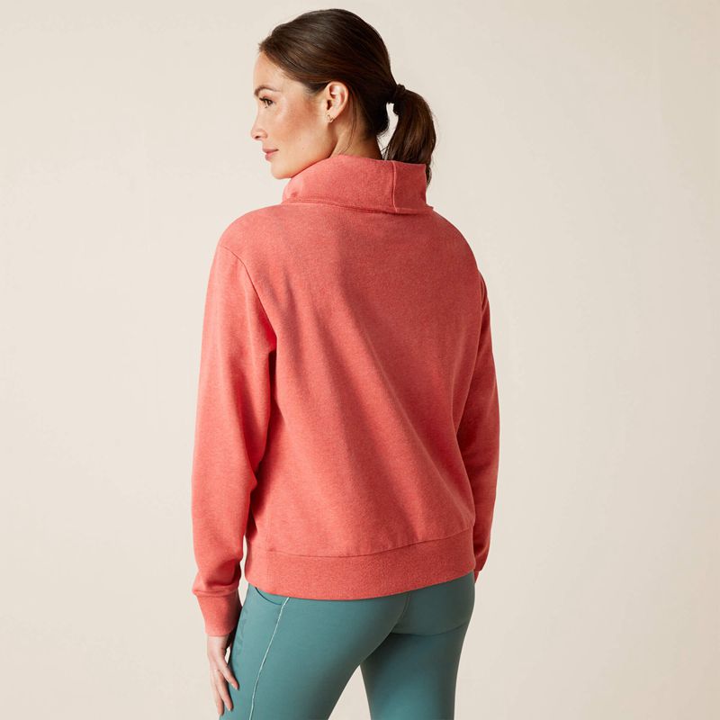 Heather Baked Apple Ariat Fern 1/2 Zip Sweatshirt | 83MGBLNXR