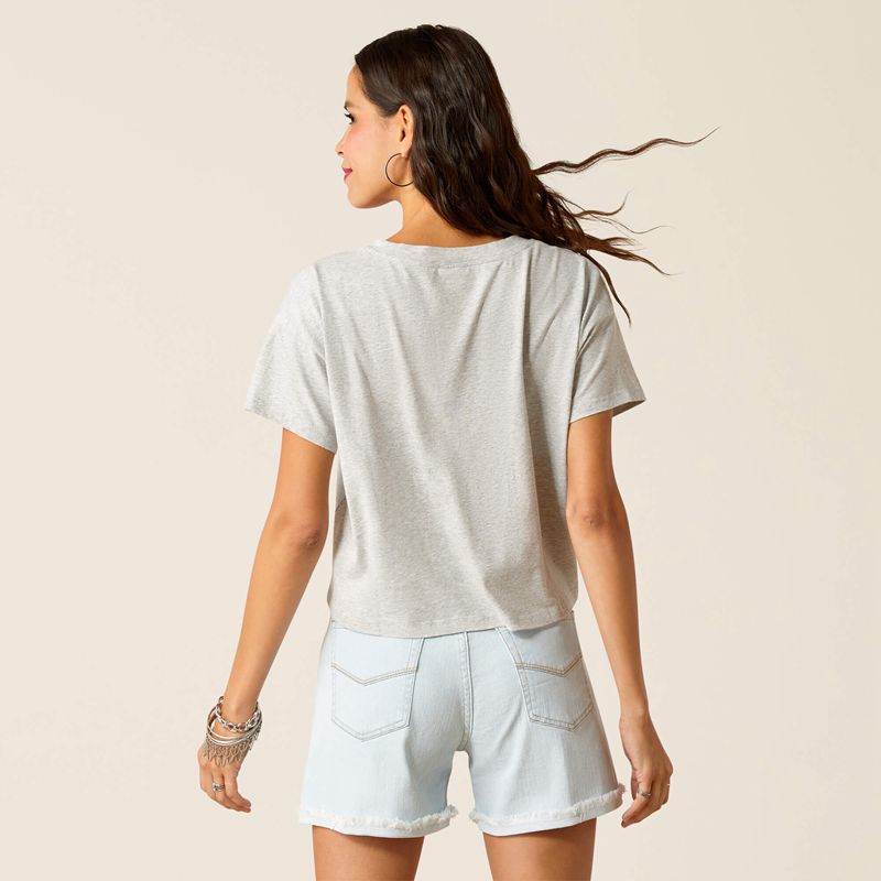 Heather Grey Ariat Birdie T-Shirt | 20SGRUBEY