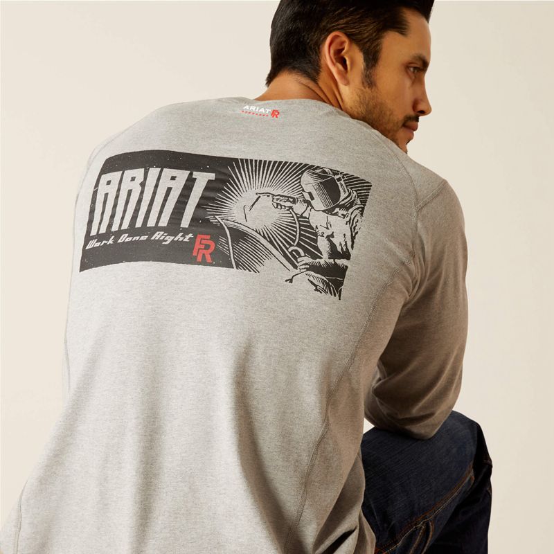 Heather Grey Ariat Fr Air Deco T-Shirt | 82IPLMRBG