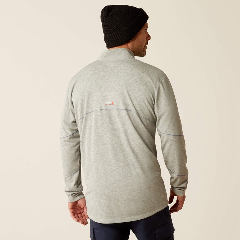 Heather Grey Ariat Fr Primo 1/4 Zip Baselayer | 75DQOEPUB