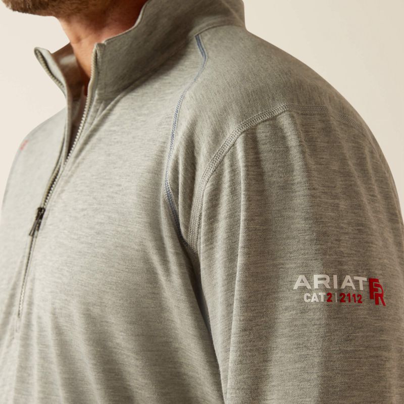 Heather Grey Ariat Fr Primo 1/4 Zip Baselayer | 75DQOEPUB