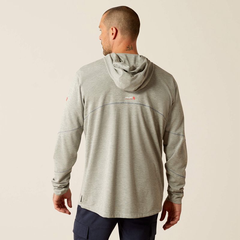 Heather Grey Ariat Fr Primo Hooded T-Shirt | 21GUXDSIP