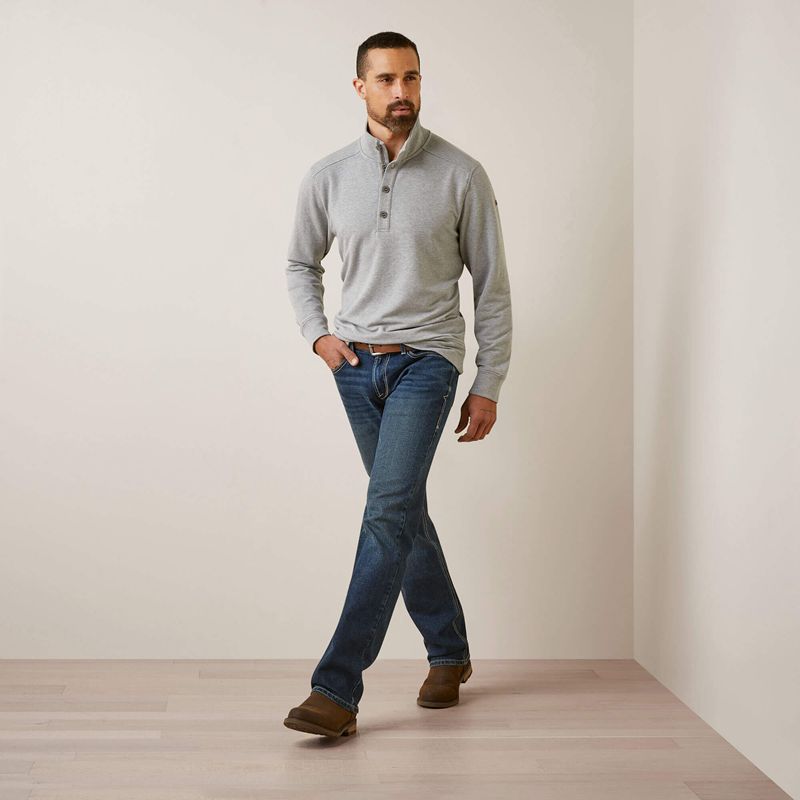 Heather Grey Ariat Kentfield Sweatshirt | 64USKGQOC