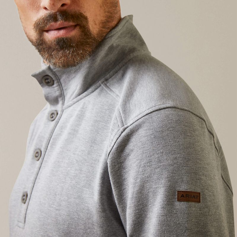 Heather Grey Ariat Kentfield Sweatshirt | 64USKGQOC