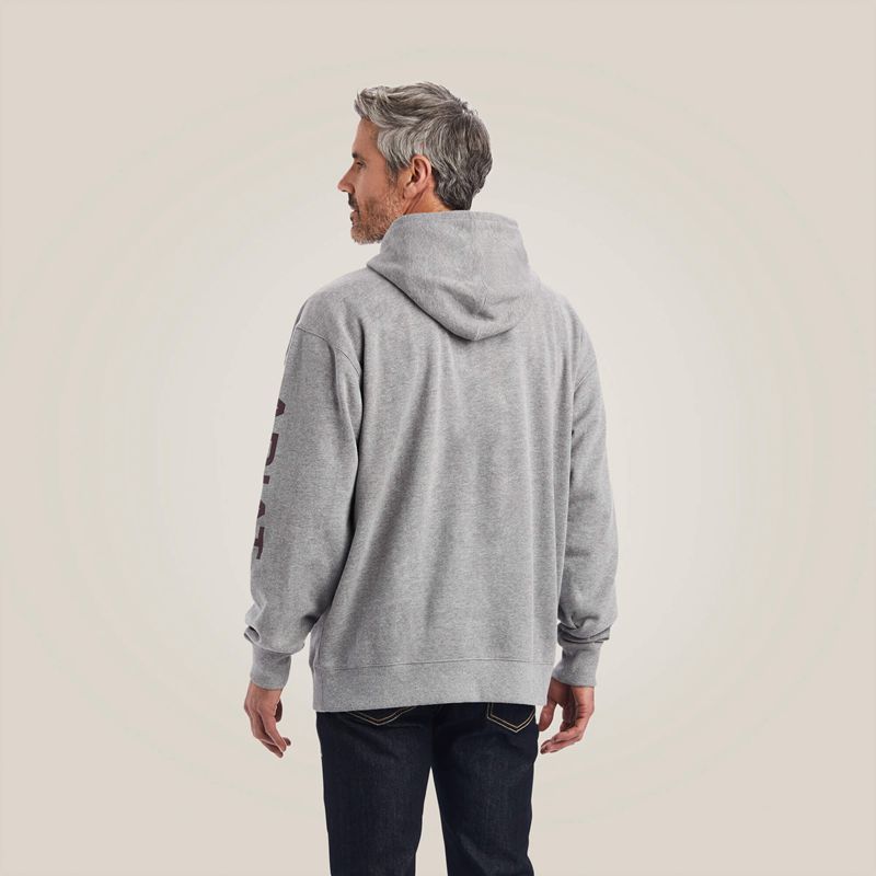 Heather Grey Ariat Logo Hoodie | 68GSULORT