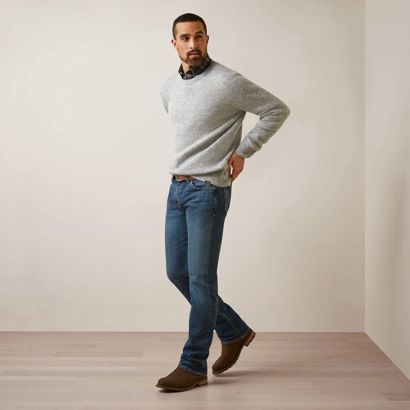 Heather Grey Ariat Mill Valley Sweater | 56YSBFHWD