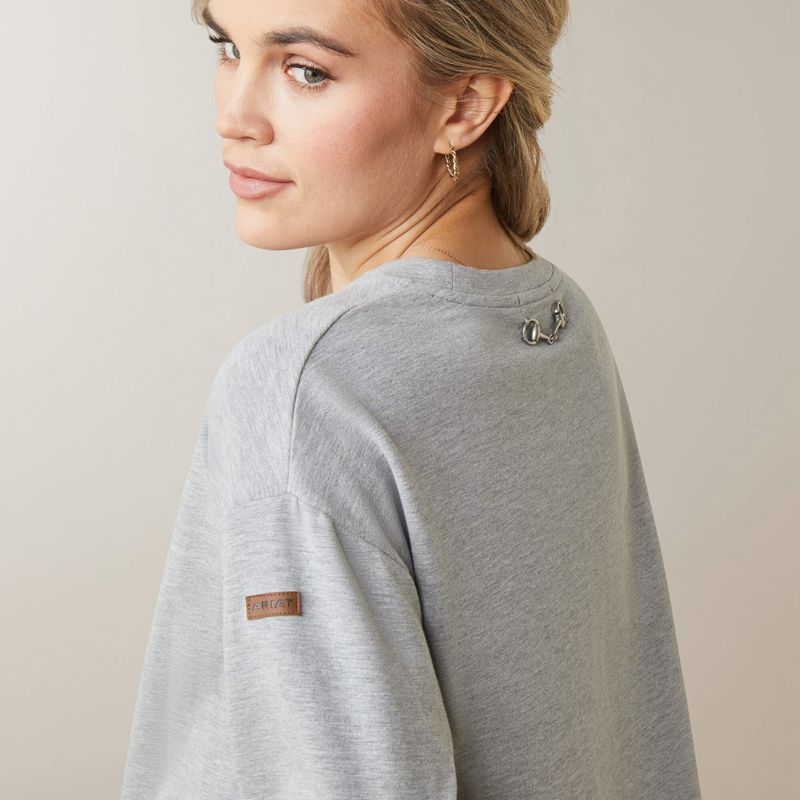 Heather Grey Ariat Pacifica Sweatshirt | 54ISHLTDF