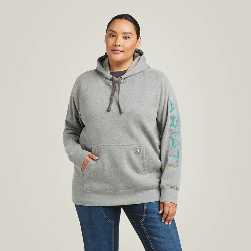 Heather Grey Ariat Rebar Graphic Hoodie | 78KCYJOLX