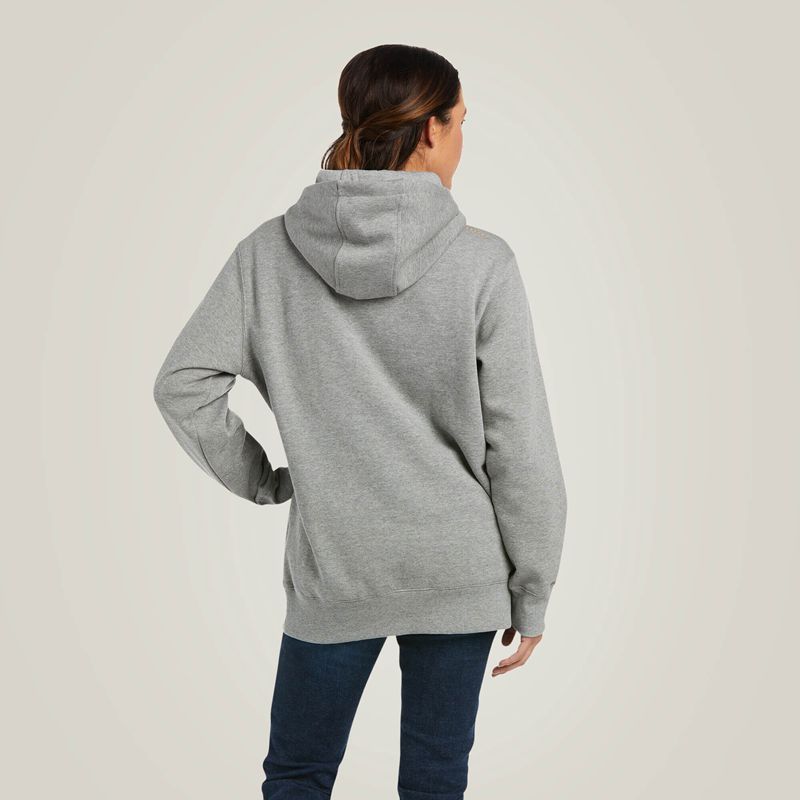 Heather Grey Ariat Rebar Graphic Hoodie | 78KCYJOLX