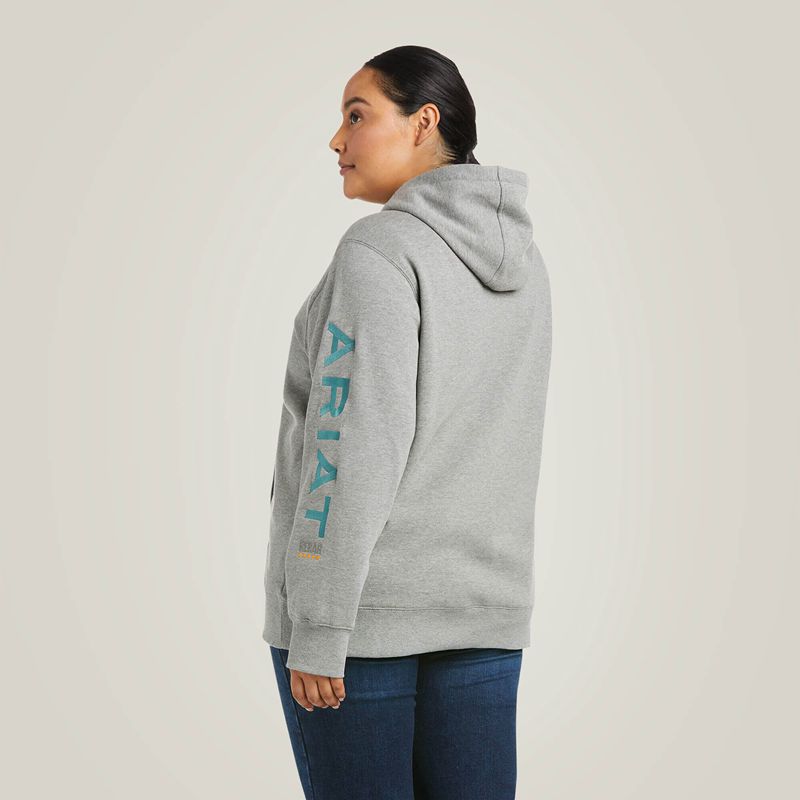 Heather Grey Ariat Rebar Graphic Hoodie | 78KCYJOLX