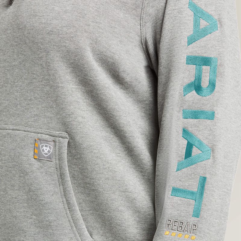 Heather Grey Ariat Rebar Graphic Hoodie | 78KCYJOLX