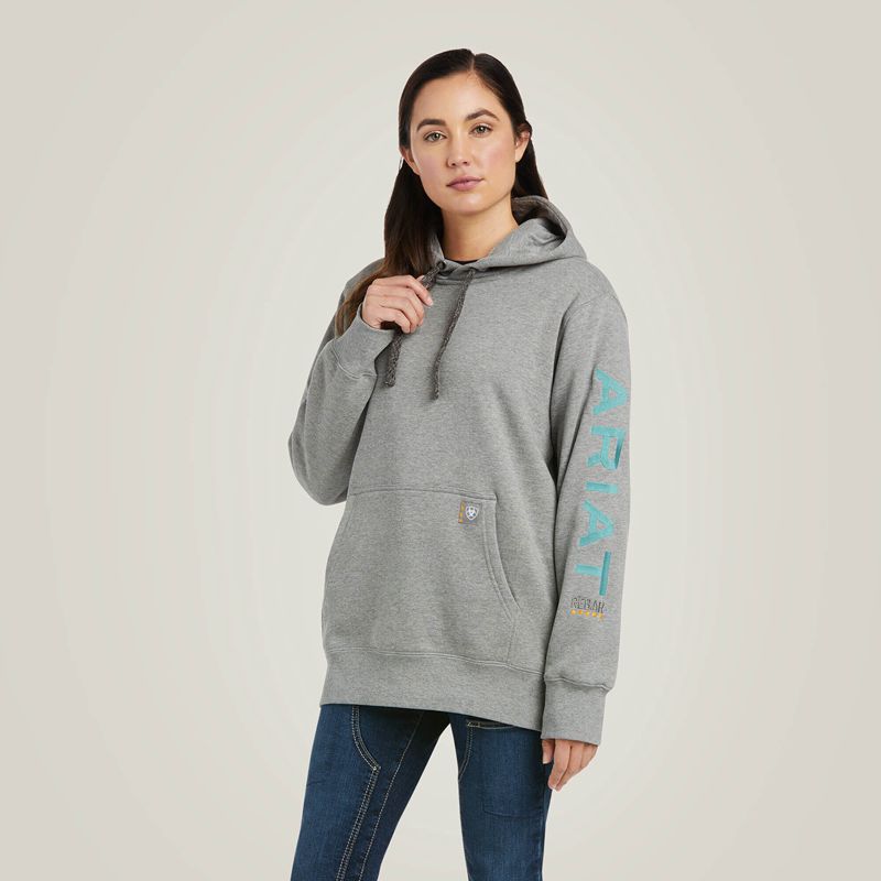 Heather Grey Ariat Rebar Graphic Hoodie | 78KCYJOLX