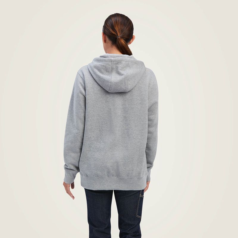 Heather Grey Ariat Rebar Skill Set 1/2 Zip Hoodie | 45DMIHFXY