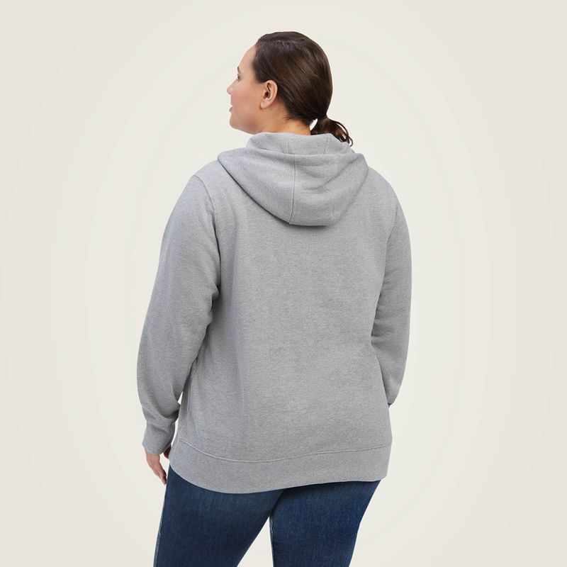 Heather Grey Ariat Rebar Skill Set 1/2 Zip Hoodie | 45DMIHFXY