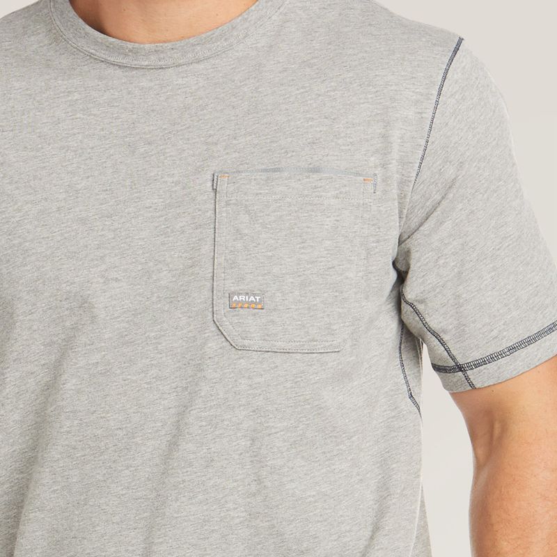 Heather Grey Ariat Rebar Workman Logo T-Shirt | 18SORGXFB