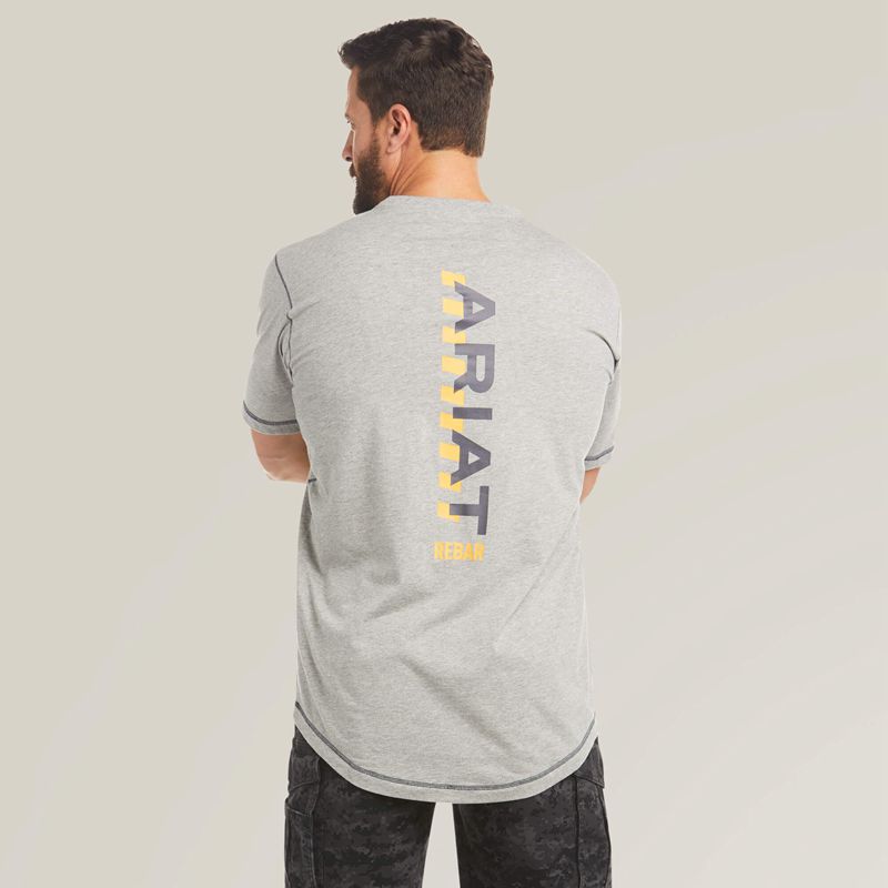 Heather Grey Ariat Rebar Workman Logo T-Shirt | 18SORGXFB