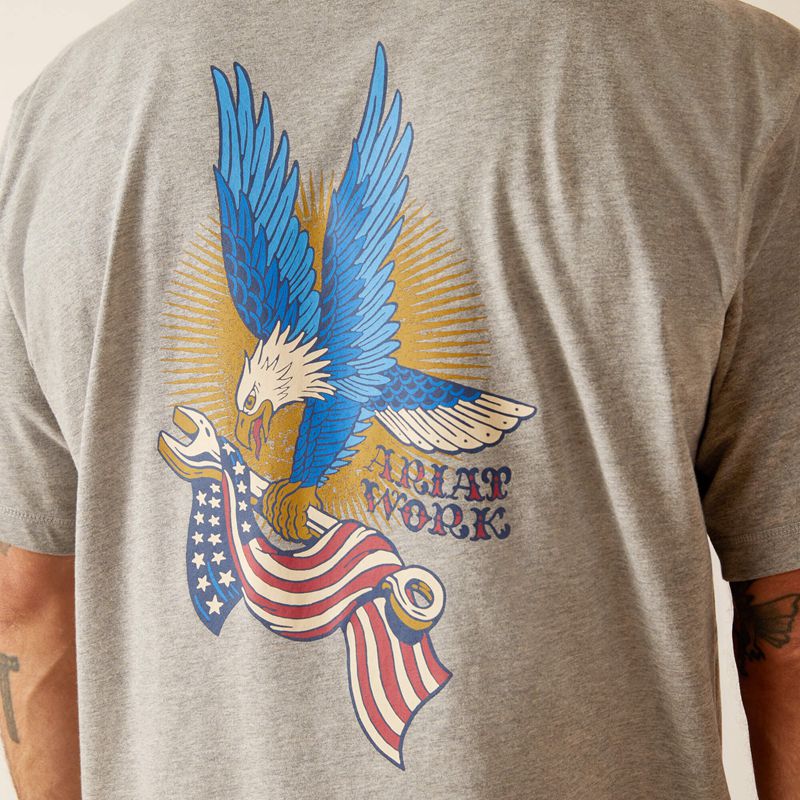 Heather Grey Ariat Rebar Workman Victory Eagle | 60KLZWFHO