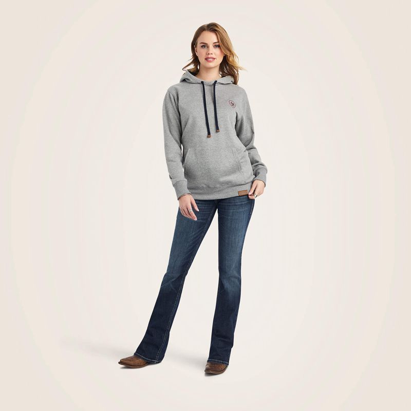 Heather Grey Ariat Thunderbird Chimayo Hoodie | 84SGZARWY