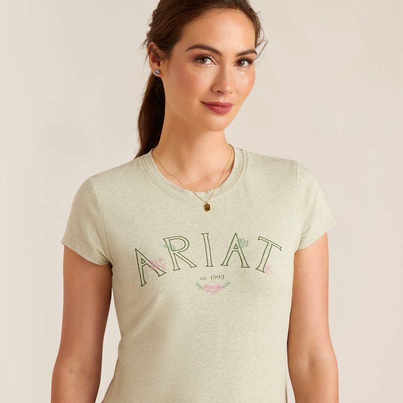 Heather Laurel Green Ariat Posey T-Shirt | 83TSCDYHW