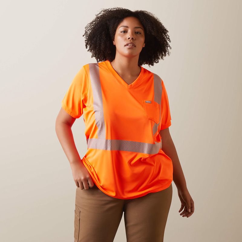 Hi Vis Orange Ariat Rebar Hi-Vis Ansi T-Shirt | 29YUMQKIA