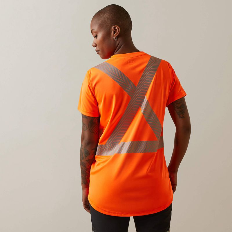 Hi Vis Orange Ariat Rebar Hi-Vis Ansi T-Shirt | 29YUMQKIA