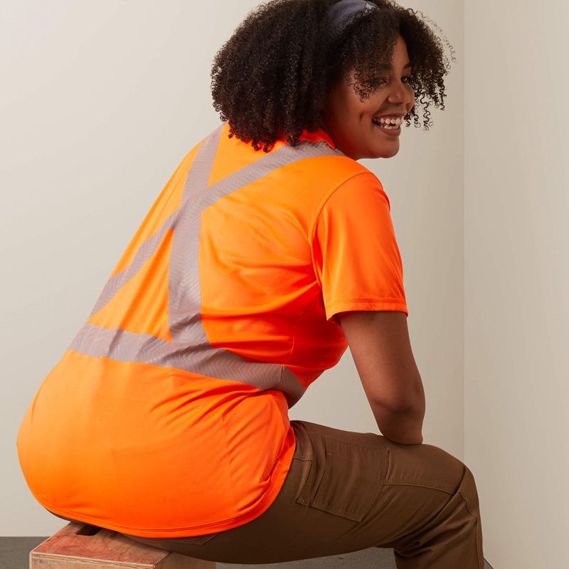 Hi Vis Orange Ariat Rebar Hi-Vis Ansi T-Shirt | 29YUMQKIA