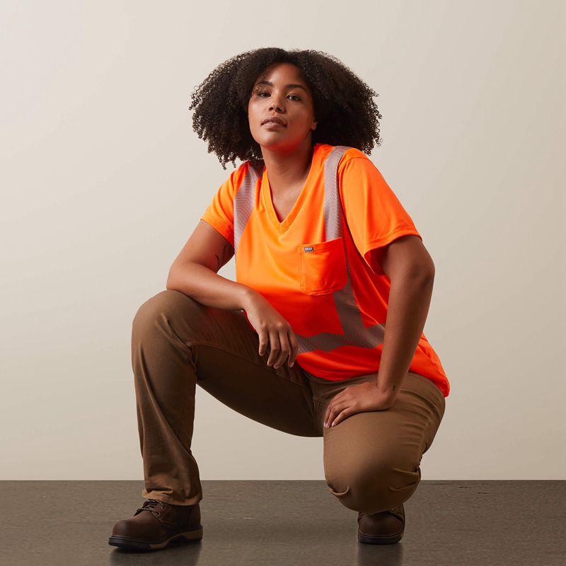 Hi Vis Orange Ariat Rebar Hi-Vis Ansi T-Shirt | 29YUMQKIA