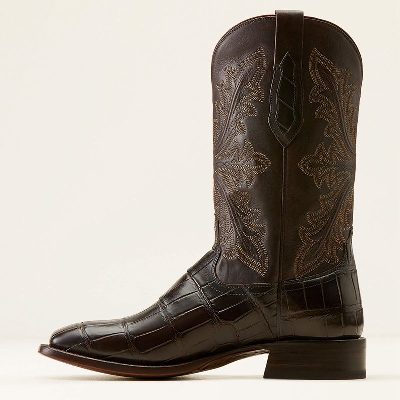 Hickory American Alligator Tail Ariat Bench Made Bassett Western Boot | 81VNLAKZO