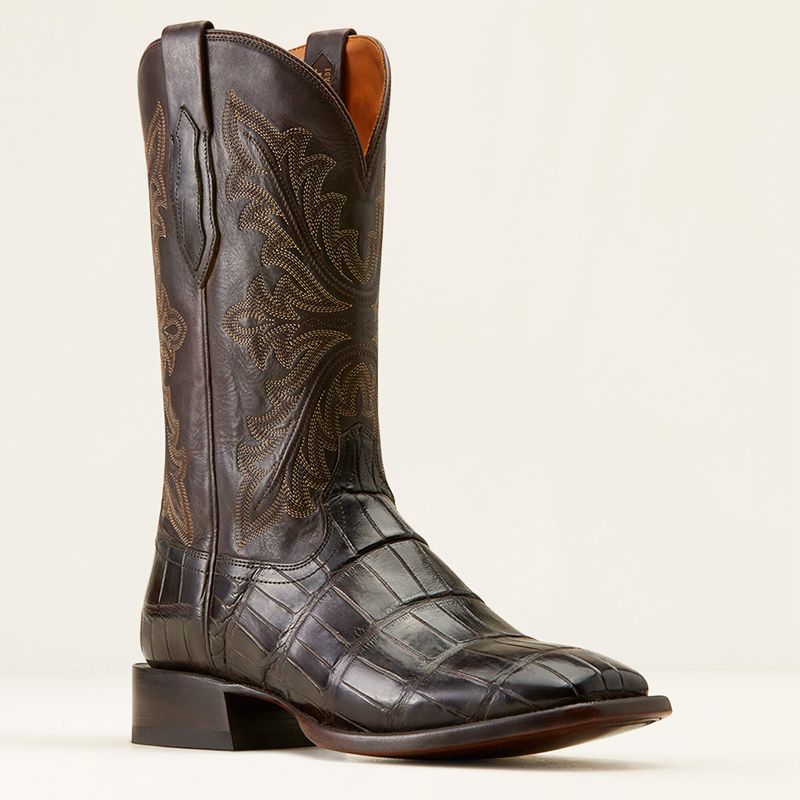 Hickory American Alligator Tail Ariat Bench Made Bassett Western Boot | 81VNLAKZO