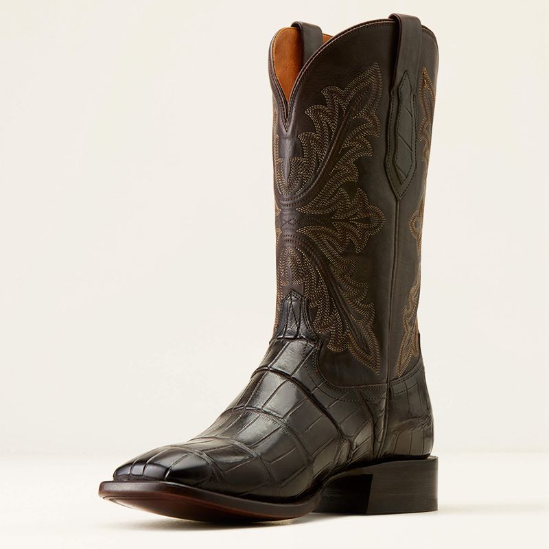 Hickory American Alligator Tail Ariat Bench Made Bassett Western Boot | 81VNLAKZO