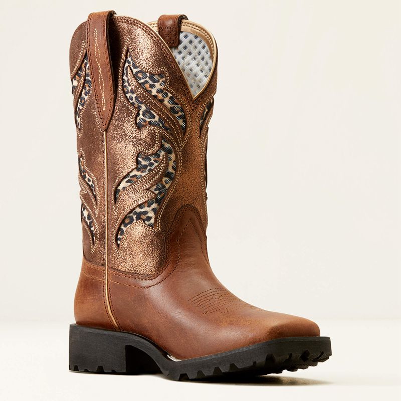 Hickory Smoke/Copper Metallic Ariat Unbridled Rancher Venttek Western Boot | 47CNJOIFV