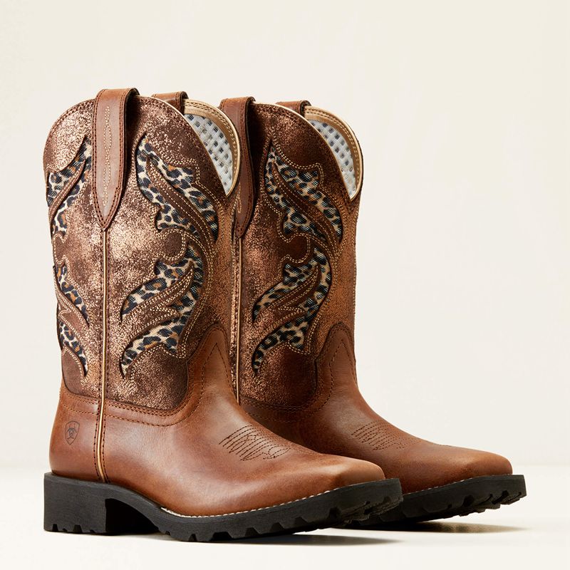 Hickory Smoke/Copper Metallic Ariat Unbridled Rancher Venttek Western Boot | 47CNJOIFV