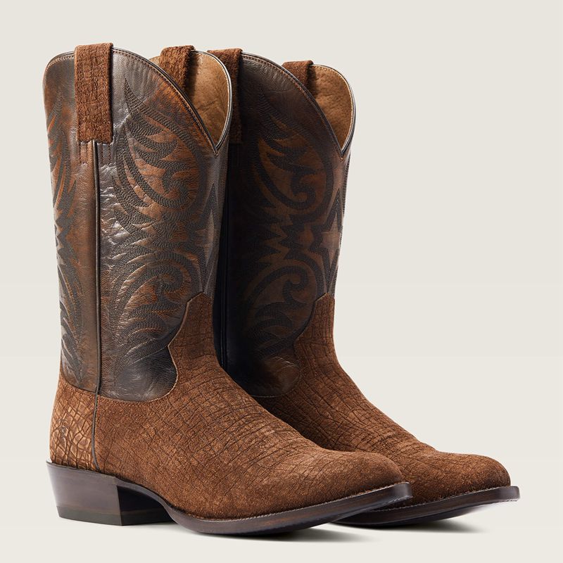 Hippo Tan Suede Ariat Bankroll Western Boot | 65FELIZWC