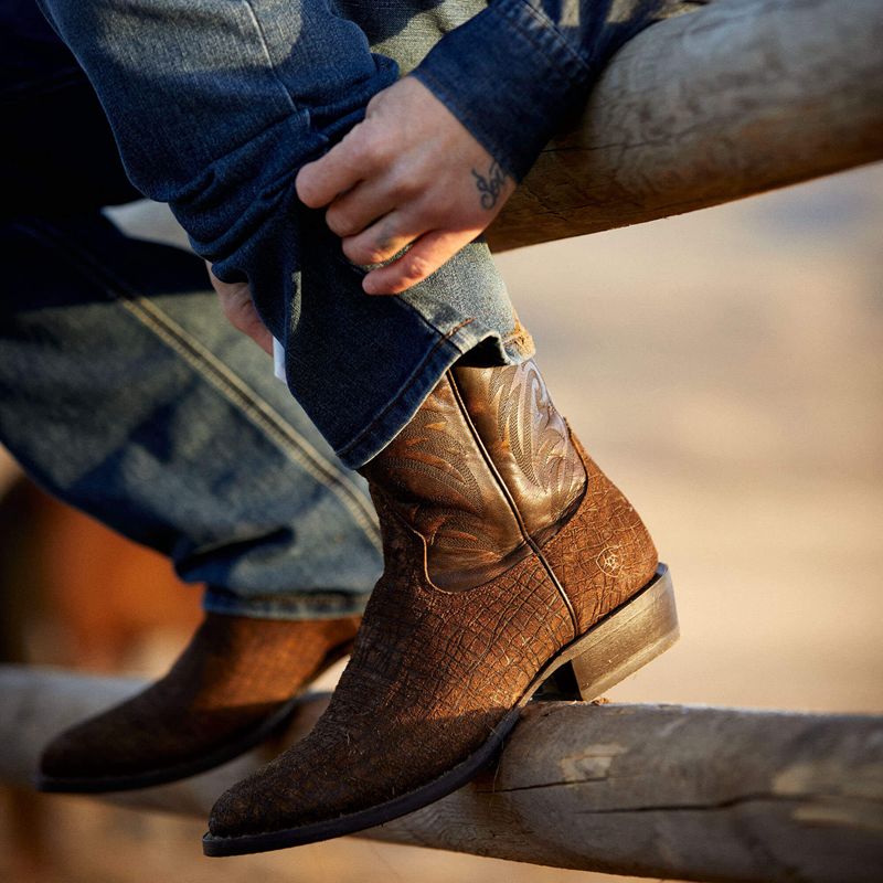 Hippo Tan Suede Ariat Bankroll Western Boot | 65FELIZWC