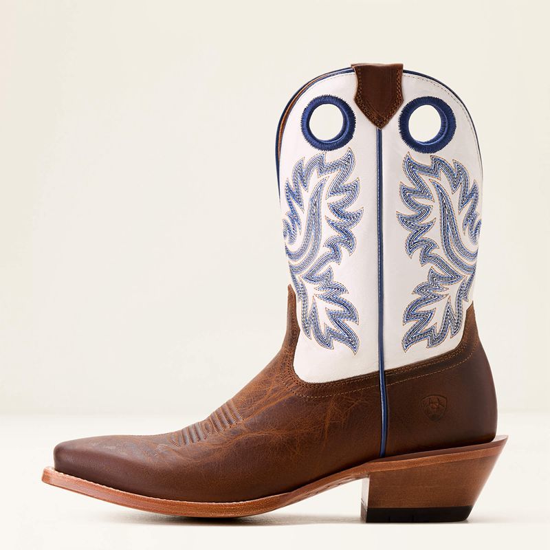 Honey Tan/Basic White Ariat Bronc Stomper Cowboy Boot | 13FPASIDK